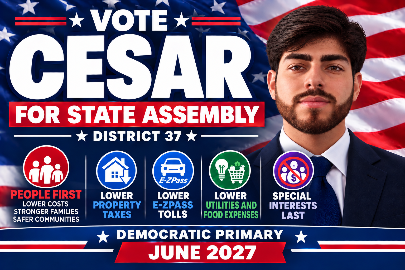 Vote Cesar for State Assembly, District 37